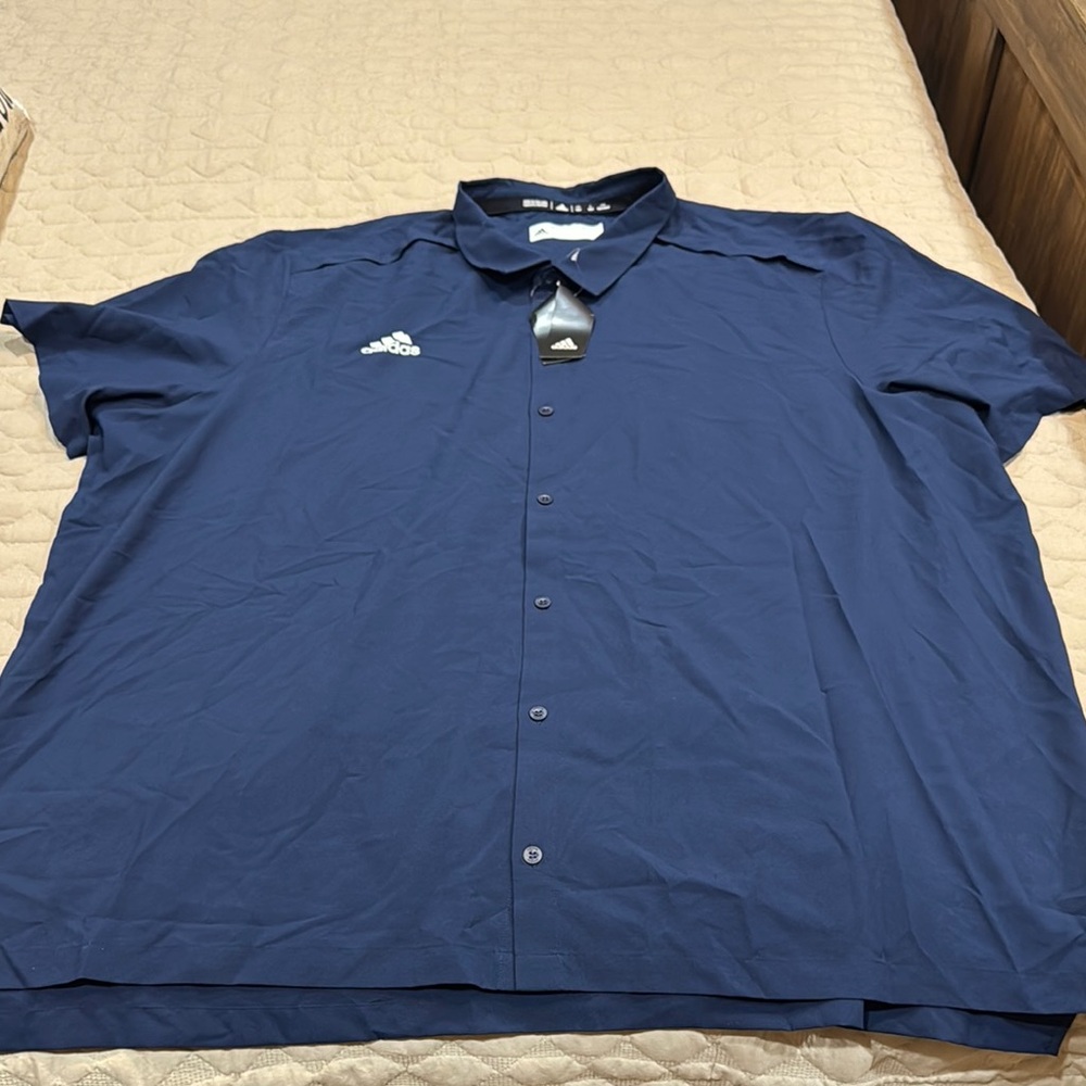 Adidas Blue Casual Button Down Shirt